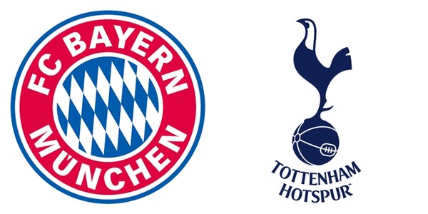 바이에른 뮌헨(왼쪽)과 토트넘홋스퍼(오른쪽) 로고.