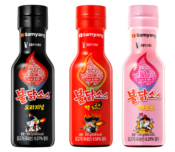 삼양식품의 불닭소스 라인업. ⓒ 삼양식품