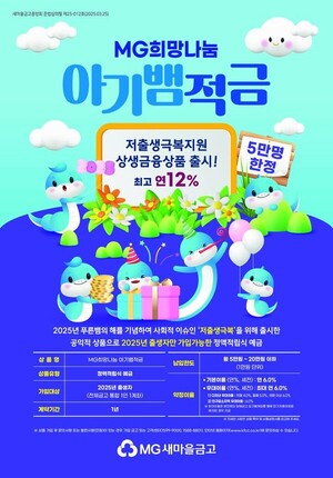 <b>새마을금고</b>중앙회, 아기뱀적금 3만 계좌 돌파